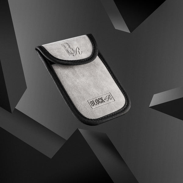 Block-R Grey Car Key RFID Blocker Signal Blocking Faraday Pouch Cage Premium Luxury