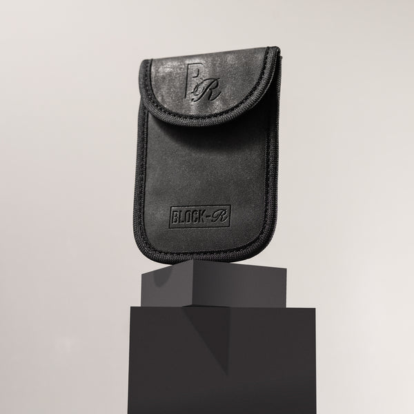 Block-R Black Car Key RFID Blocker Signal Blocking Faraday Pouch Cage Premium Luxury